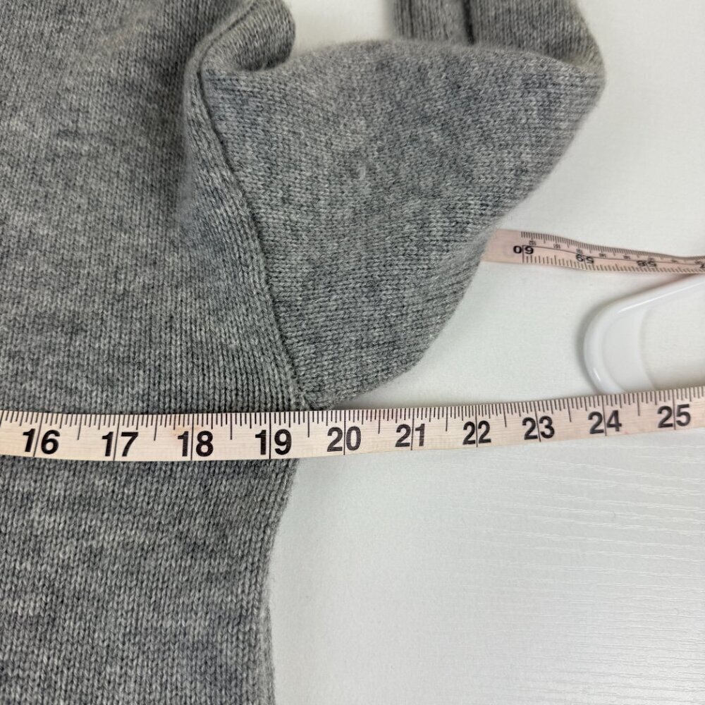FRAME Cashmere-Wool Mock-Neck Sweater XS • Heather Gray • Patch Pockets - Picture 9 of 9